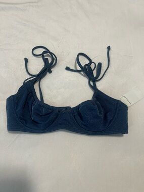 Abercrombie & Fitch Dark Blue Sparkle Underwire Bikini Top